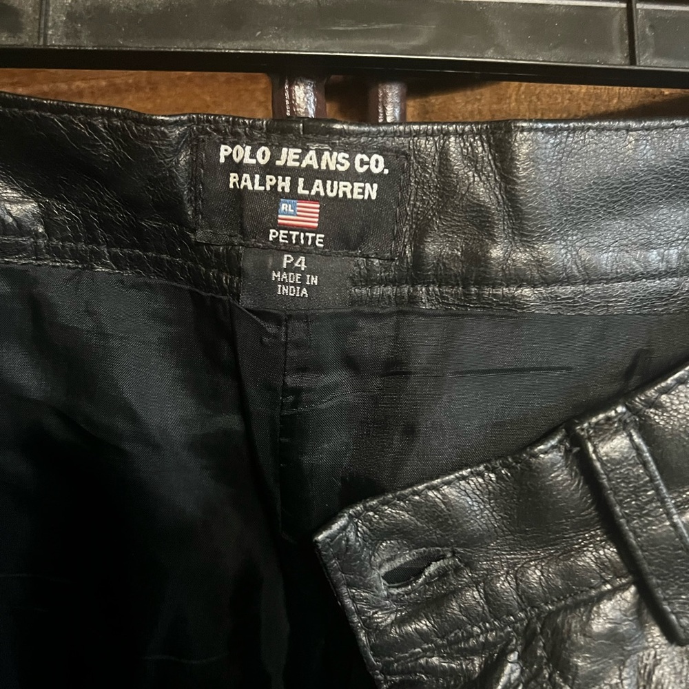 Polo by Ralph Lauren Black Leather Pants - Picture 12 of 17